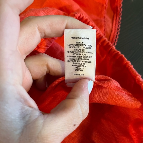 Trina Turk 100% Linen Off The Shoulders Top - Picture 4 of 7